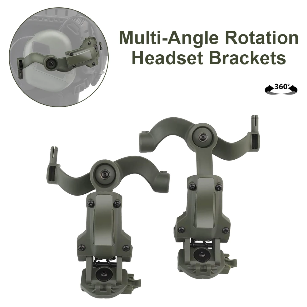 Tactical Headset Stand ARC Helmet Headphone Adapter Multi-angle Rotation Helmet Rail Adapter Kit Fit OPS Core ARC Rail tactical headset tactical headset bracket tactical helmet adapter tactical headset clip walkie talkie headset adapter