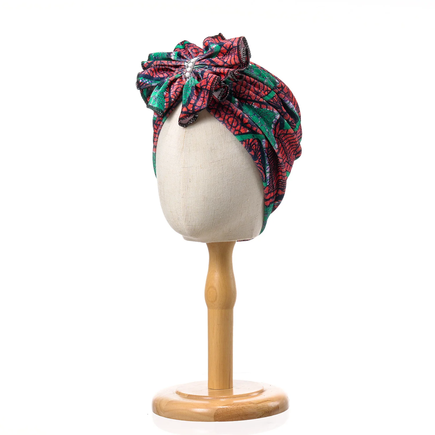 Frauen Bowknot Turban Elastische Mützen Plissee Chemo Kappe Hijab Perle Knoten Headwrap Hüte für Frauen Mädchen Kopf Abdeckung Schal Wrap – Detail 9