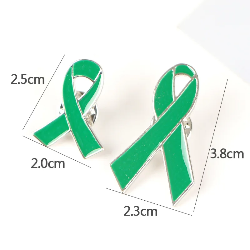 Green Ribbon Awareness Pins 50-Pack - Mental Health Hope Enamel Lapel Pins, 1 Inch, Alloy - View #7
