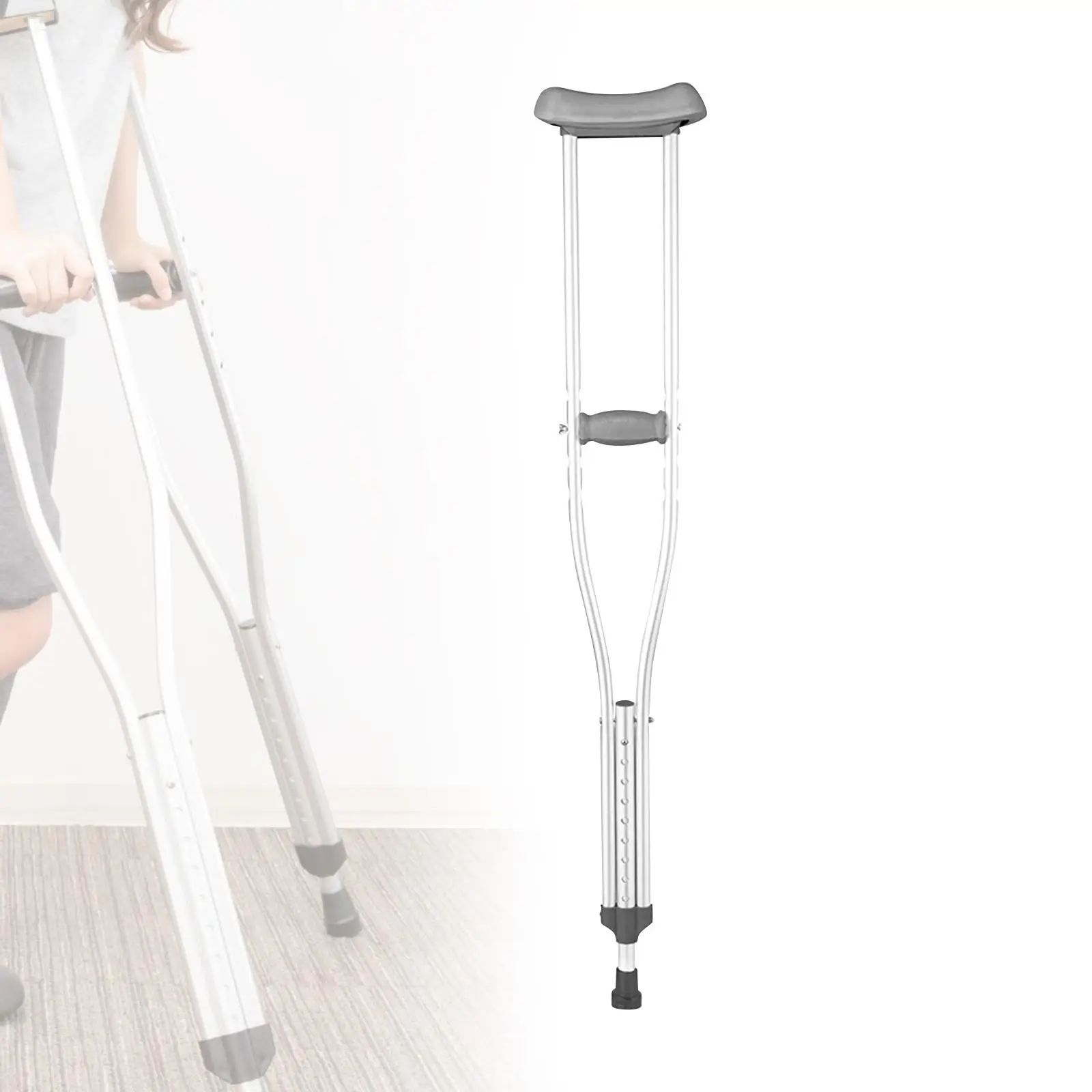 Unterarmkrücke, leicht, rutschfest, höhenverstellbar, Gehhilfe, Gehstock für Frauen, Erwachsene, ältere Menschen, Behinderte, Männer Underarm Crutch Lightweight Anti Slip Adjustable Height Walking Aid Walking Stick for Women Adult Elderly Disabled People Men