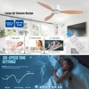 IRALAN 42inch/52inch Ceiling Fan without Light,6-Speed Reversible,Timer,Outdoor Bedroom Living Room-White/Black/Wood 2