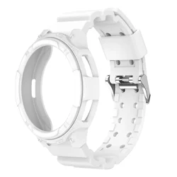 Silicone Band Protective Case Cover for Watch 6 Classic - Case+Strap Modification Kit (White)