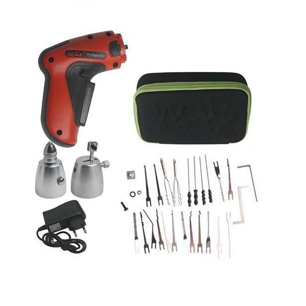 

HOT KLOM Cordless Electric gun Drill Lock Tool Kit full Sets for Professional Locksmith For Door repair open