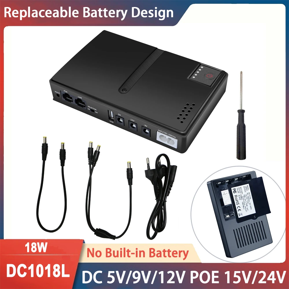 UPS Smart Battery Backup, 8800mAh UPS Battery Backup POE 15V 24V Port