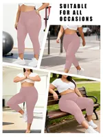 Plus Size Athletic Yoga Leggings for Women Super Soft Capri Pants No See Through Workout Running  Home Casual - Image 3