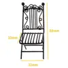 1Set Vintage Metal Miniature Table Chair Suit Dollhouse Furniture Accessories Mini Park Seat Fairy Garden Ornament Kids Toys 5