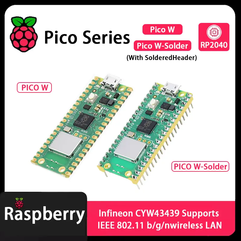 Raspberry Pi Pico Pico 2 Pico W Pico WH Pico H Pico 2 W RP2040 RP2350 Chip with Wireless WiFi Development Board,MciroPython image 5