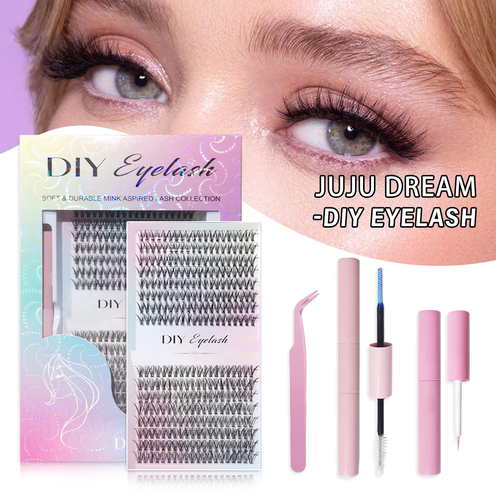 Description Picture 2 of item4-Piece Diy Eyelash Extension Kit Thick,Fluffy,Curled Single Eyelashes 320 Pieces With Eyelash Glue,Remover And Applicator Set