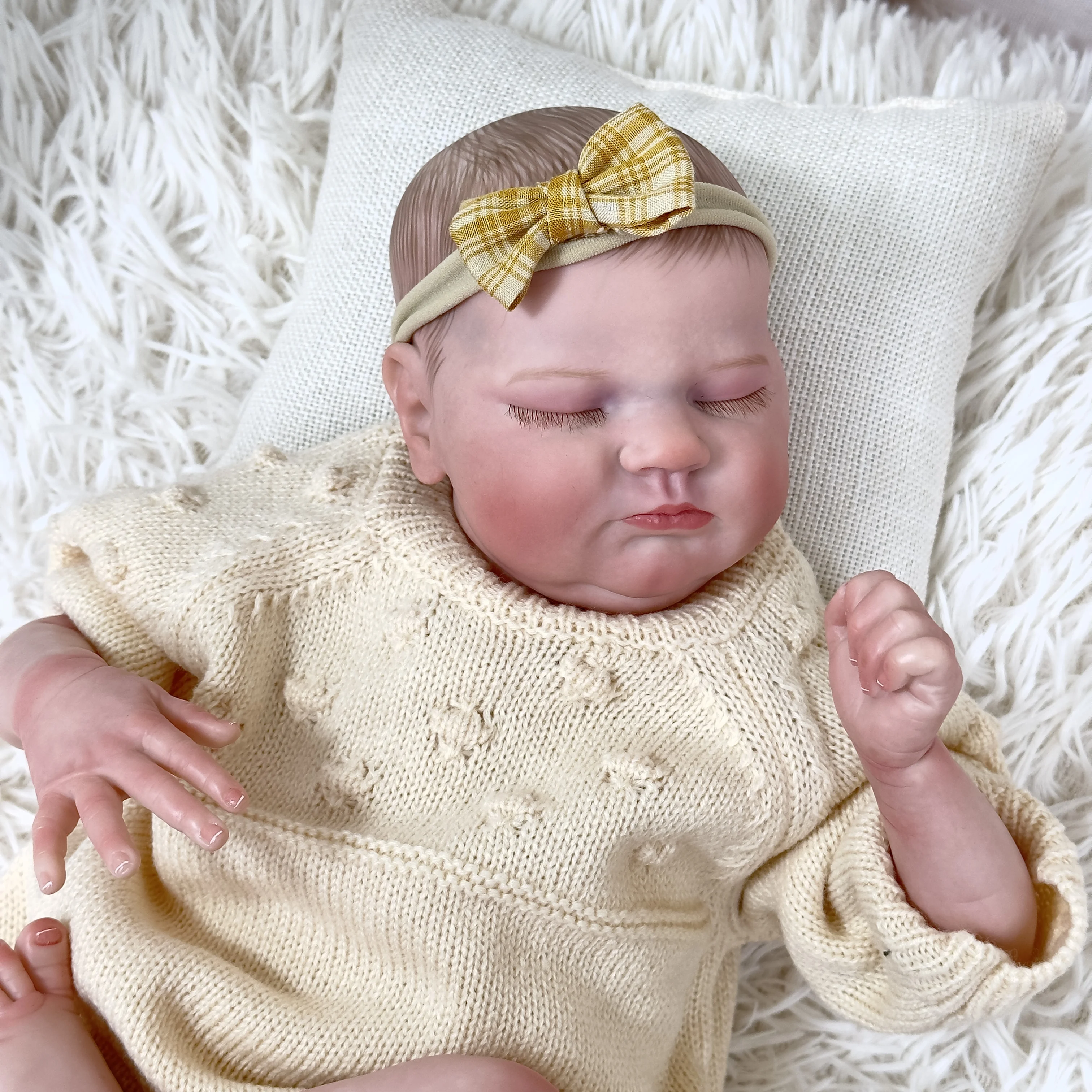 

50CM Realistic Finished Bebe Reborn Silicone Vinyl Cloth Body Baby Doll Alive Handmade Toy For Girls Christmas Gift