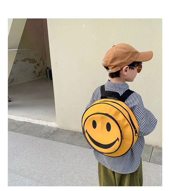 Cute Smiley Face Print Round Backpack 😀 – Emoji Foundation Shop 😂