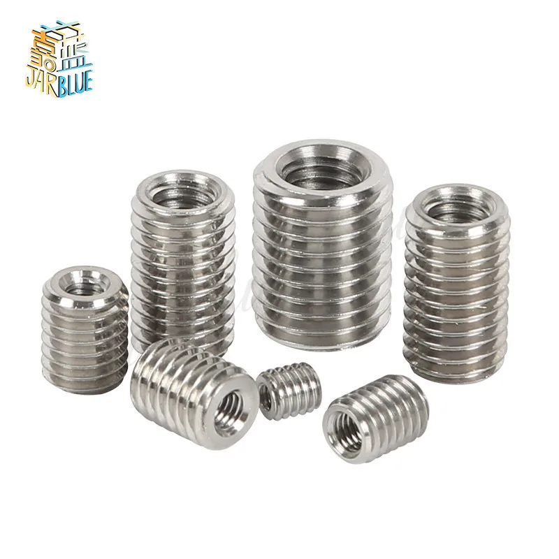 Macho do Adaptador de Rosca de ao Macho m2 m3 a M16 Dentro e Fora da Porca da Inserção Parafuso de Transferência Bainha Aço Inoxidável 15 Peças 304