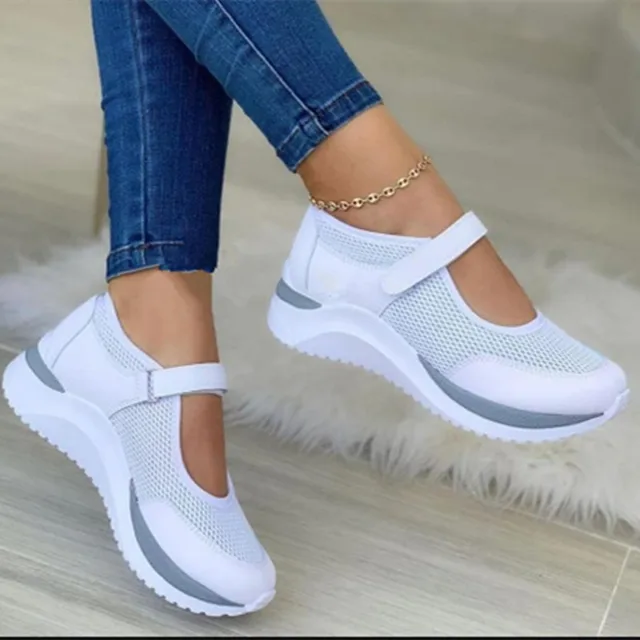 2022 New AutumnOutdoorBreathable Mesh Shoes Women Casual Platform Sneakers Travel Walking Footwear Large Size Vulcanized Shoes 1