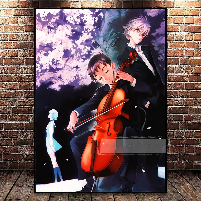 Vintage Anime Neon Genesis Evangelion Aesthetic Canvas Wall Art