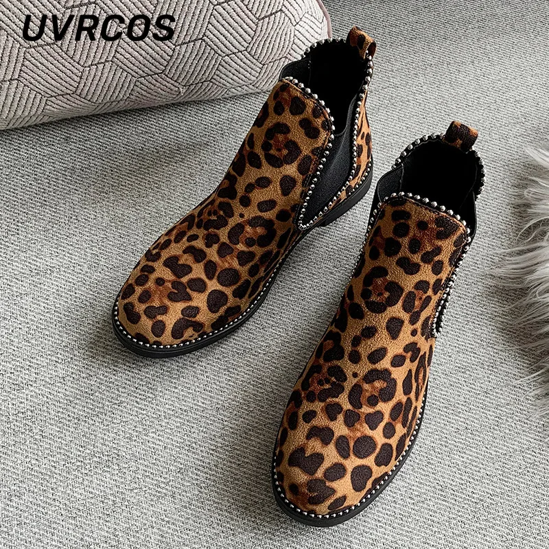 Thick Heel Mid-tube Women Boots Single Ankle Boots Women Rivet Leather Boots Retro Short Tube Casual Thick-soled Shoes 2022 New