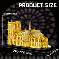 Piececool 3D Metal Puzzles Notre Dame de Paris-Big Size 24cm Long Model Building Kits Jigsaw DIY Set Christmas Gifts for Teen 2