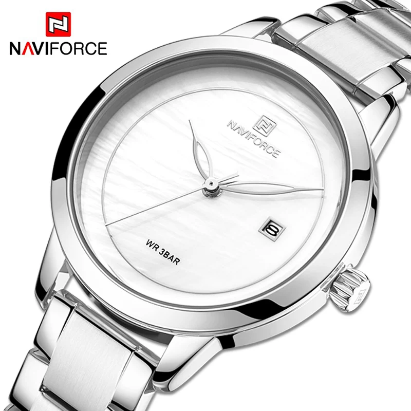 

Часы наручные NAVIFORCE женские кварцевые, роскошные Брендовые повседневные водонепроницаемые Модные, с браслетом