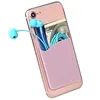 1pc Silicone Mobile Phone Back Card Holder Wallet Stick On Adhesive Cash ID Soft Adhesive Phone Card Holder Cover Wallets 6