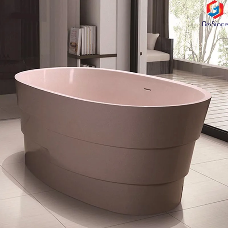 Freestanding Bath Tub Artificial Stone Tub Modern For Hotels Solid Factory Best Price Large Acrylic White Color