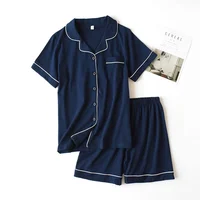 Summer 2026 new cotton couple pajamas suit female short-sleeved shorts men's pajamas thin home service suit  pyjamas women pink - Image 4