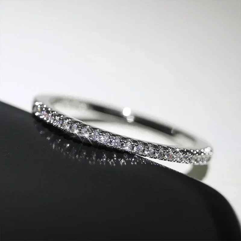 Minimalist Thin Rings for Women Wedding Brilliant Cubic Zircon Female Finger Ring Jewelry