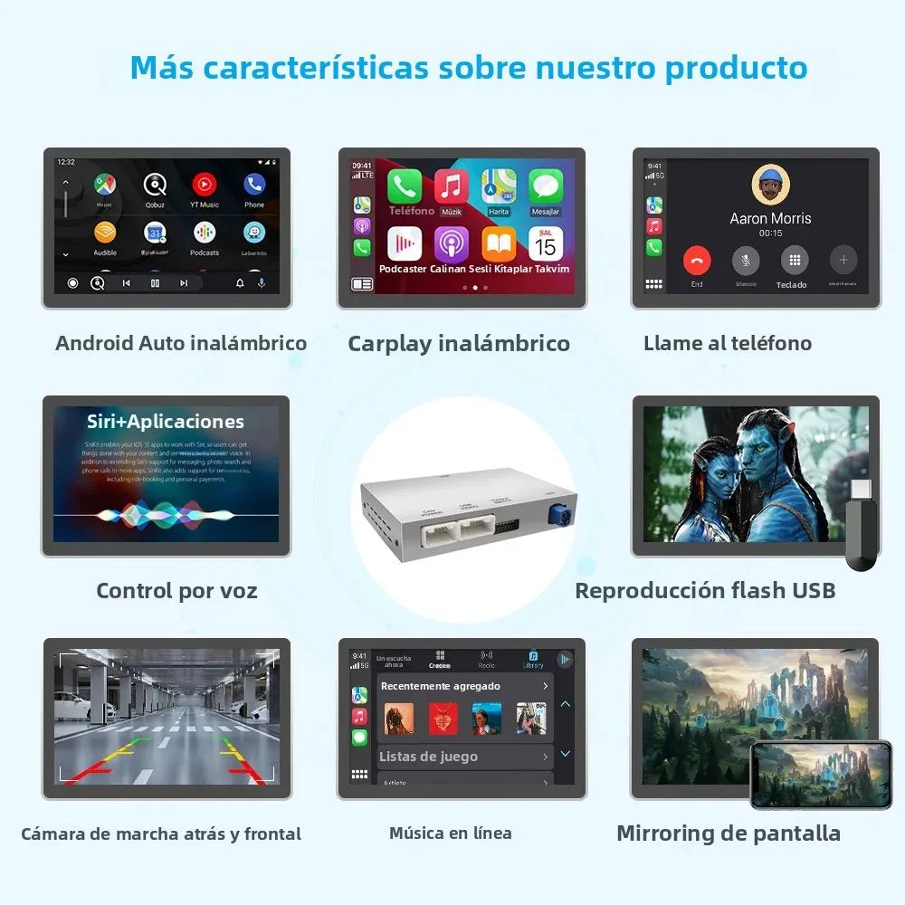 CarPlay inalámbrico Android Auto para Audi A4 A5 Q5 S5 B8 2008-2016 con 3G MMI, modelo con enlace de espejo AirPlay Multimedia frontal/vista 3