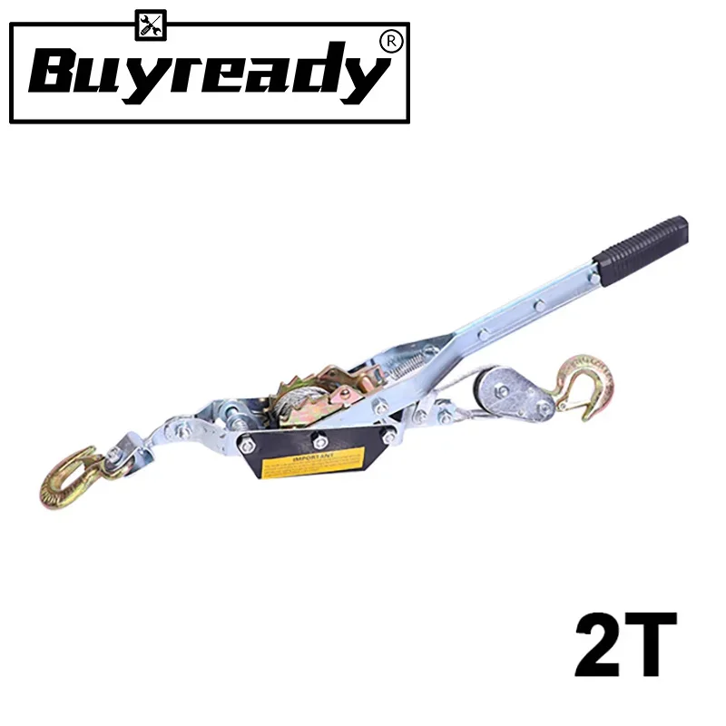 Manual Winch 2T 2m Wire Rope Manual Tensioner Ratchet Double Hook Tensioner Winch Fastener Rope For Car Cargo