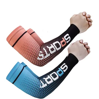 2PCS Bicycle UV Sun Protection Cuff Cover Men Sport Cycling Running Arm Warmers Sleeves Unisex Cooling Arm Sleeves Cover tanie i dobre opinie CN (pochodzenie) SILK Black White Blue Pink about 34cm (stretchable about 100cm) about 8cm (stretchable about 13cm) Ice silk
