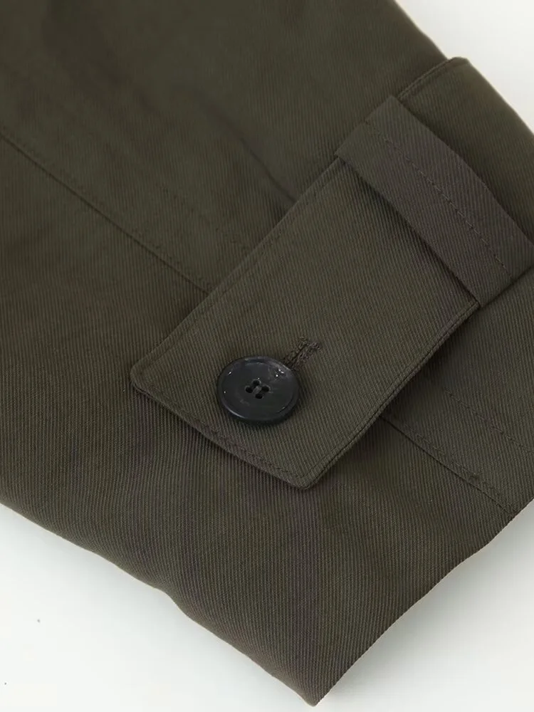 Schal-Blazer mit Taillengürtel und Weite Hose für Damen, Eleganter Revers-Langarm-Blazer mit Hochgeschnittener Hose, Frühlings-Neuheit Damen-Set – Detail 10