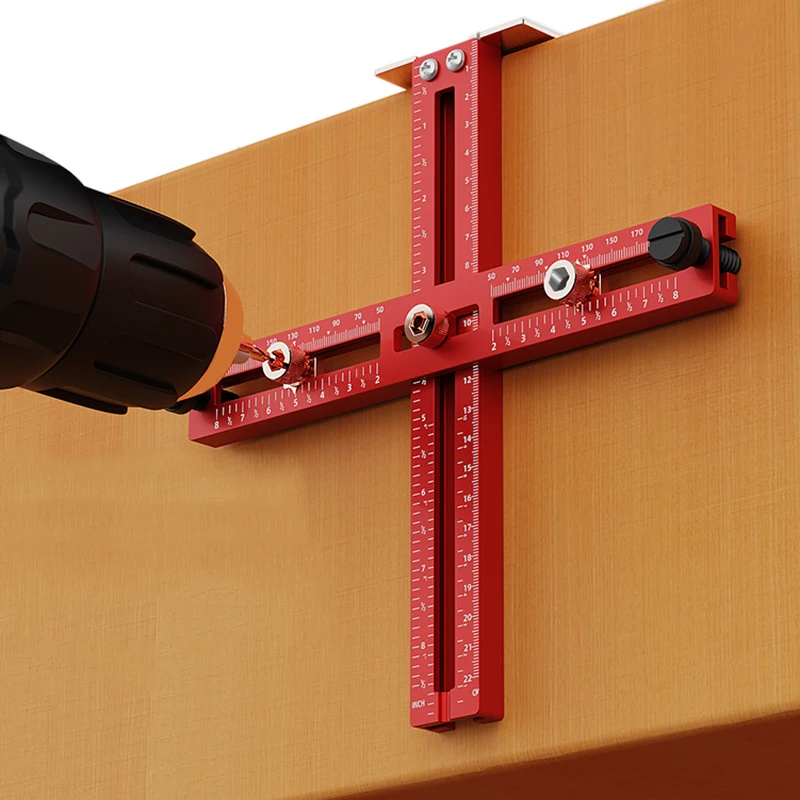 Metric/Inch Handle Template Jig Drill Guide Cabinet Handle Knob Locator PunchTool Drawer Installation Positioning Ruler
