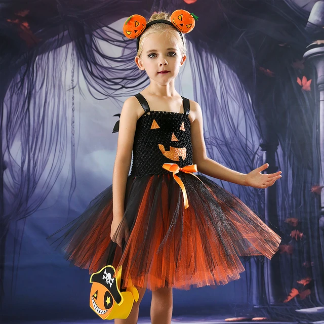 Fantasia Halloween Infantil Feminino Menina Abóbora