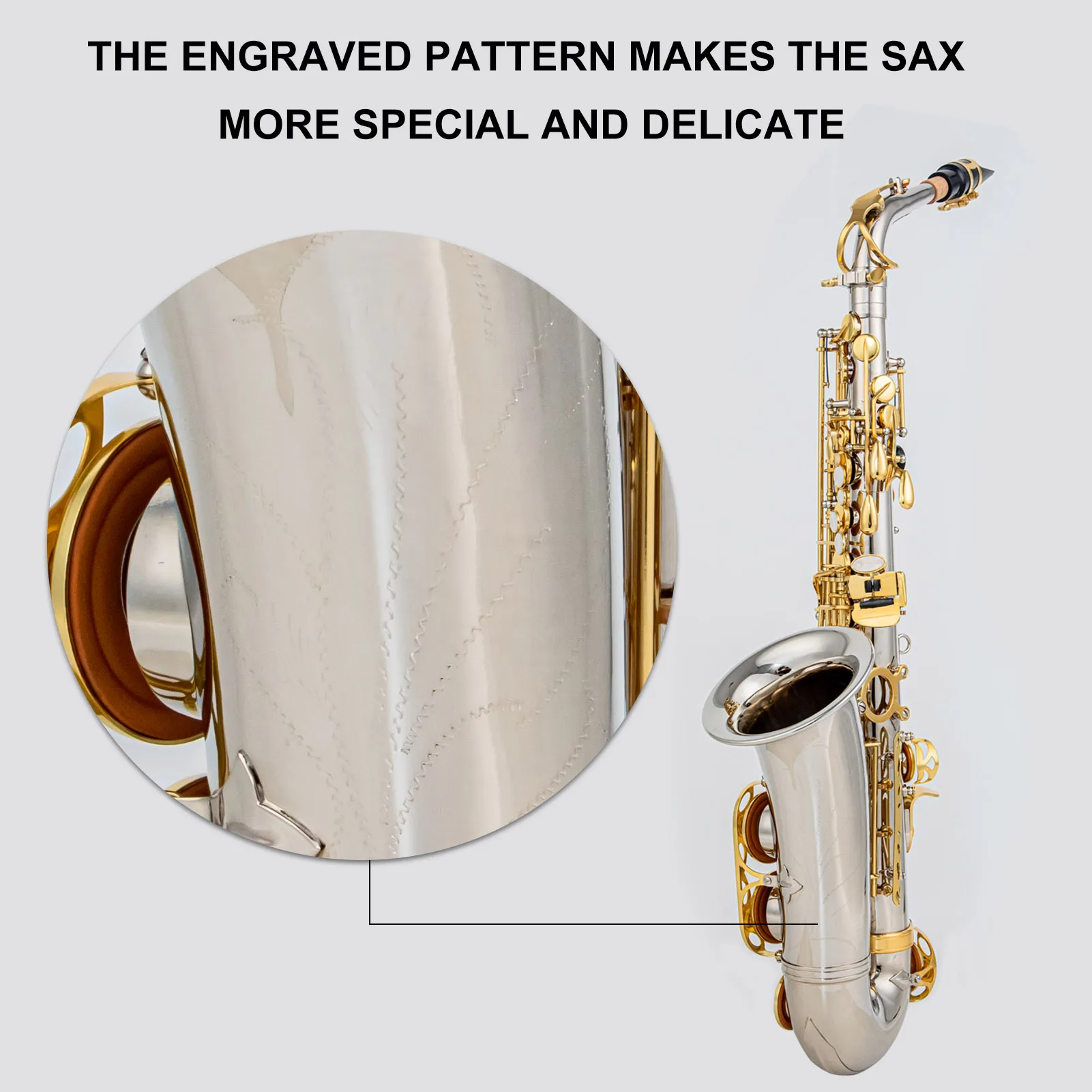 E-drop Alto Saxophone Wind Instrument 802 Key Brass Saxophone Instrument Suitable Children Beginners Adult Full Set Accessories