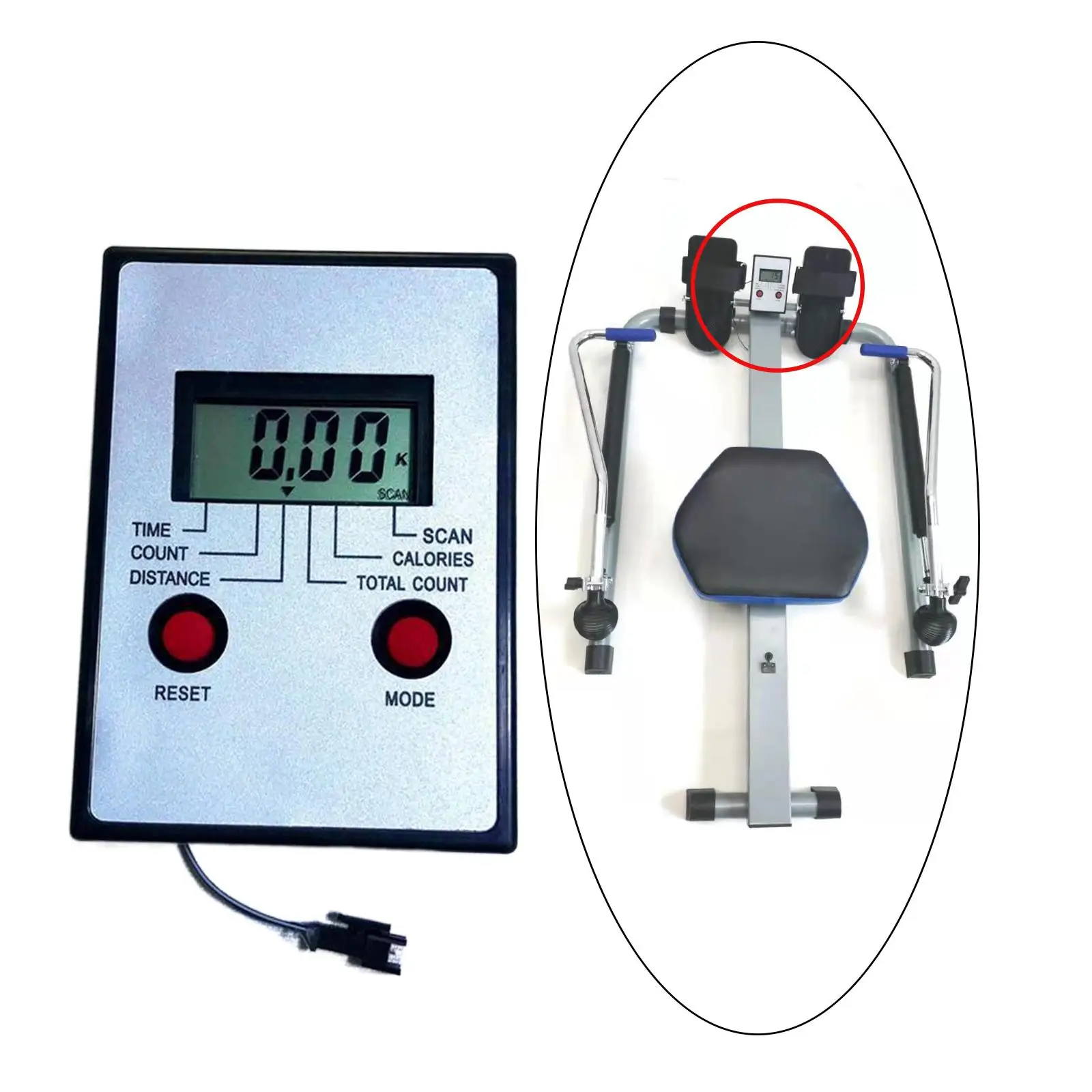 LCD Rowing Machine Counter Speedometer Universal For Indoor Fitness Bike