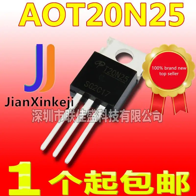 

10pcs 100% orginal new in stock AOT20N25 T20N25 20A 250V N-channel MOS tube field effect tube TO-220