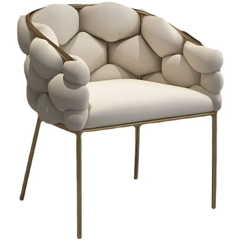 

Nordic Household Cute Makeup Chair Modern Simple Upholstered Dining Chair Bedroom Makeup Chair Lazy Furniture 2023
