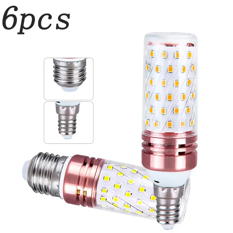6pcs E27 E14 3W 6W 9W 12W 15W SMD2835 หลอดไฟ LED AC220V 110V ประหยัดพลังงาน WARM/Cool สีขาว LED ข้าวโพดโคมไฟ Bombillas บ้าน 1