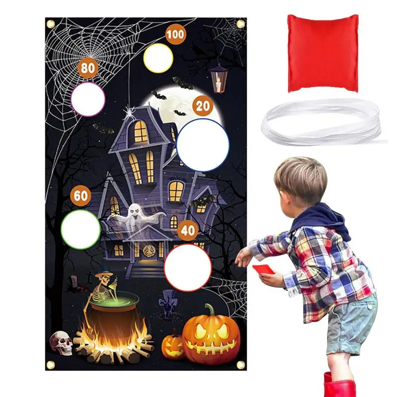 

Bean Bag Toss Board Throwing Carnival Game Banner Party Supplies Decorations For Kids Adult Indoor Outdoor Xmas Spooky Games