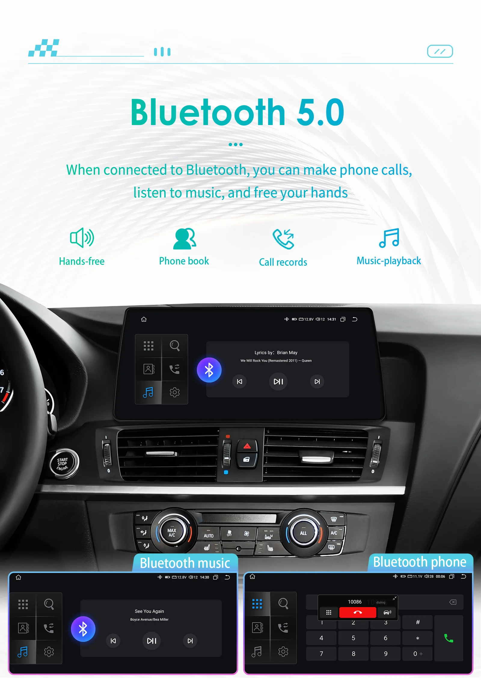 10,25 "Carplay Android 13 Auto Auto radio Für BMW X3 E83 F25 X4 F26 CIC NBT Multimedia Player 4G GPS navi Stereo 2din SWC bildschirm – Detail 22