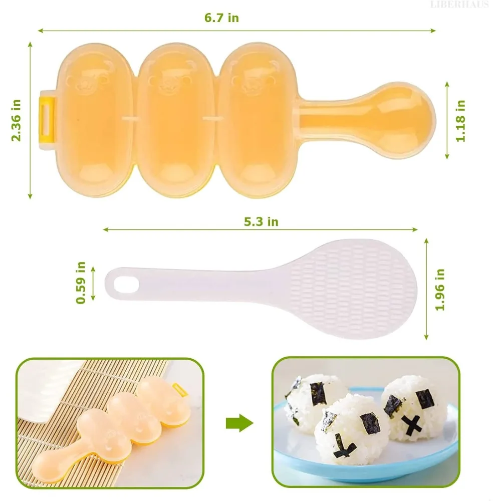 Description Picture 3 of item2Pcs/Set Baby Rice Vegetable Ball Mold Cute Food Decoration Kids Lunch Creativity DIY Sushi Onigiri Maker Mould Kitchen Tools