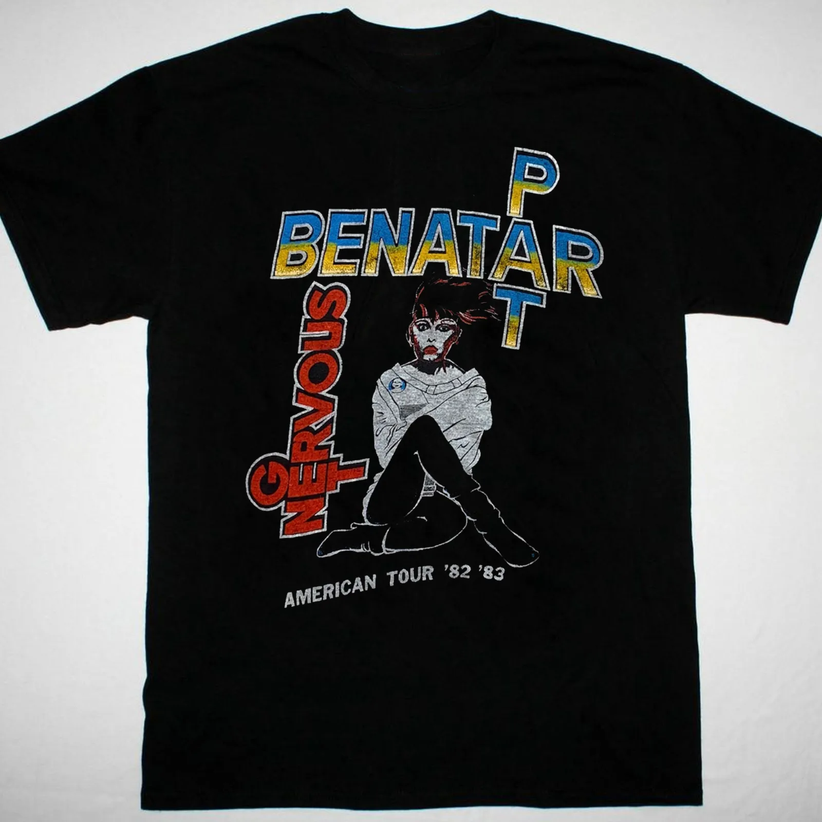 

Черная футболка VTG Pat Benatar american tour, размеры от S до 5Xl, TA5167