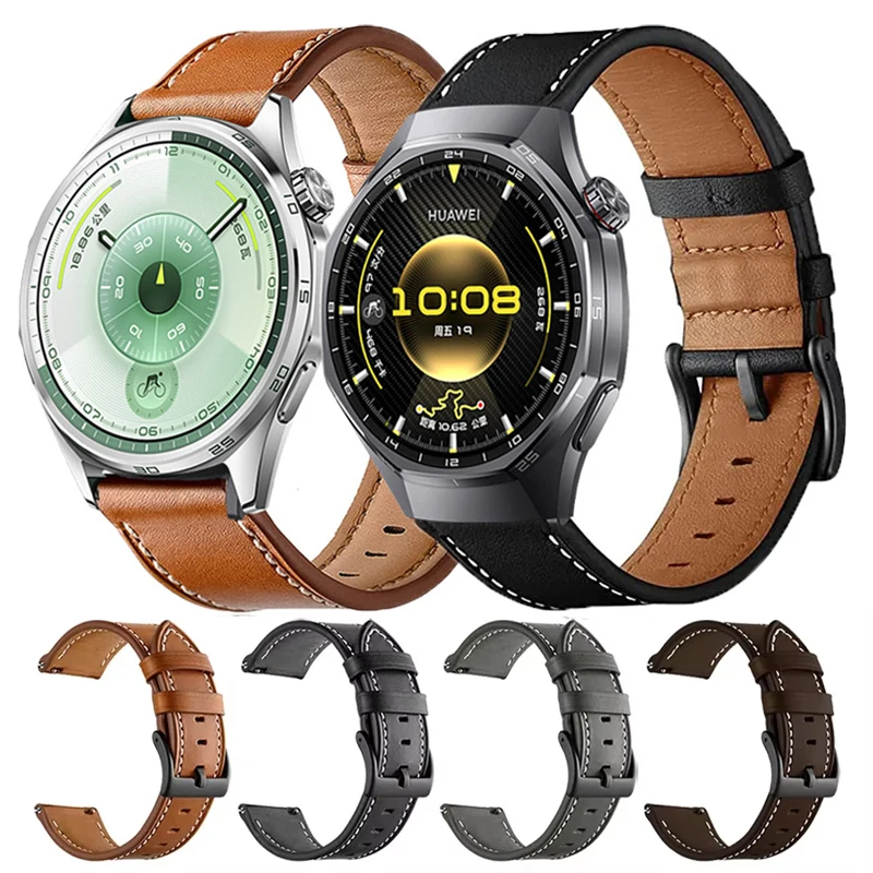 Premium Genuine Leather Watch Strap, Universal Fit, 22mm/20mm Adjustable Band