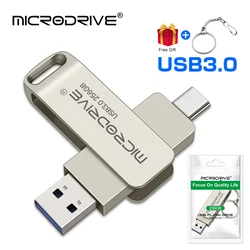 High - Speed Type - C USB Flash Drive - Dual Storage 128GB/64GB Pen Drive - 256GB (Silver)