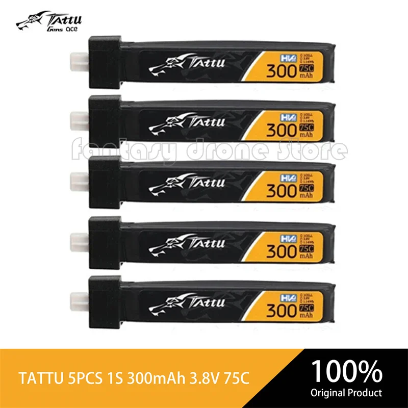 TATTU batería Lipo de 300mAh, 3,8 V, 75C, 1S, con conector de enchufe TATTU batería Lipo de 300mAh, 3,8 V, 75C, 1S, con conector de enchufe