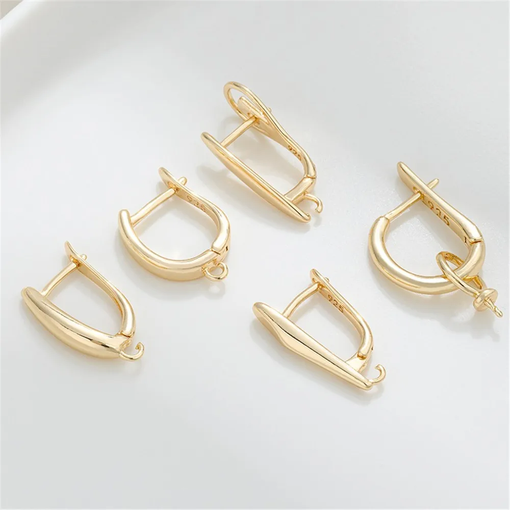 14K 금도금 U자형 DIY 수제 귀걸이 오픈 펜던트 링 귀걸이 및 펜던트 비즈 쥬얼리 제작 액세서리