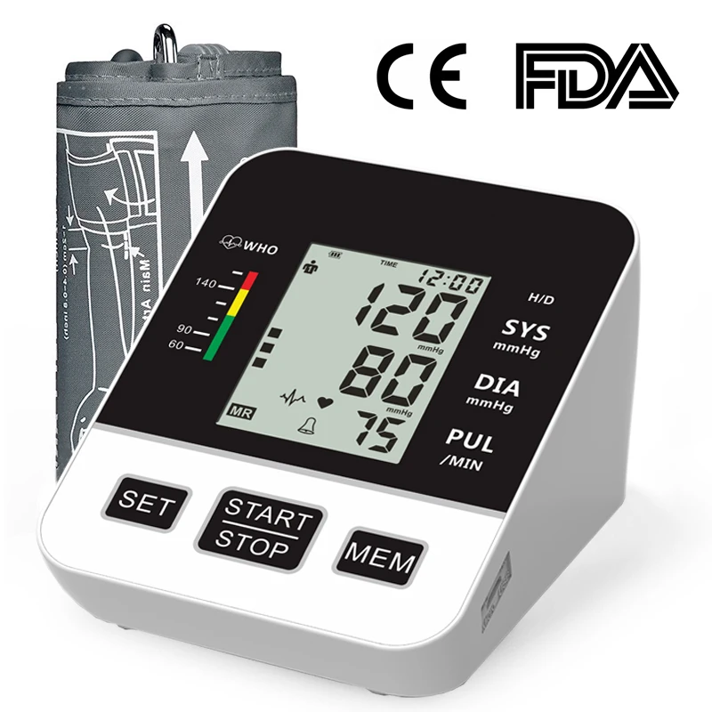 Digital Upper Arm Tonometer Medical Blood Pressure Monitor Heart Rate Sphygmomanometer Tensiometers Meter for Blood Pressure Monitor Blood Pressure Meter