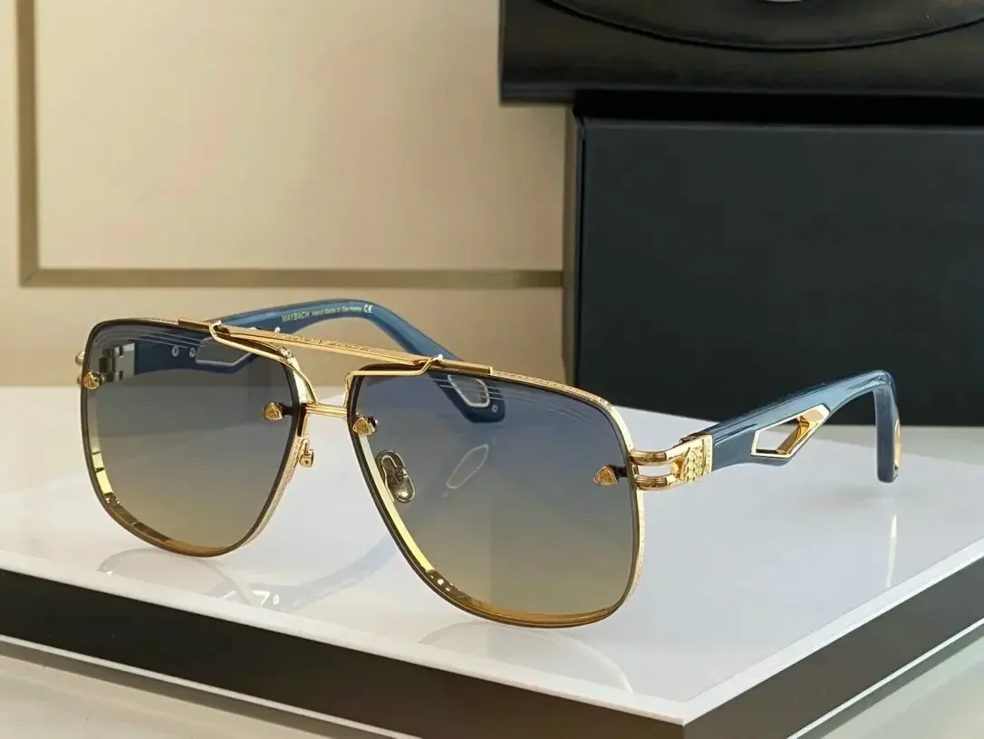 Men The King Ii Sunglasses Hd Inner Plated Blue Film Lenses Retro Brand