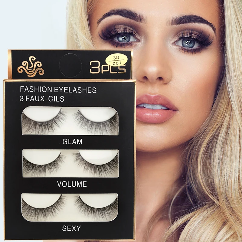 

10 Boxes 3 Pairs Natural 3d Mink Lashes Soft False Eyelashes Cross Messy Dense Eye Lashes Extension Makeup Faux Cils Maquillaje