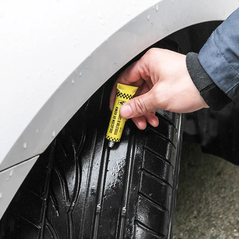 DIY Tire Repair Tool Kit Car Emergency Tire Repair Kit Rubber Strip Nails Puncture Plug Adhesive Motorcycle And Car Repair Parts