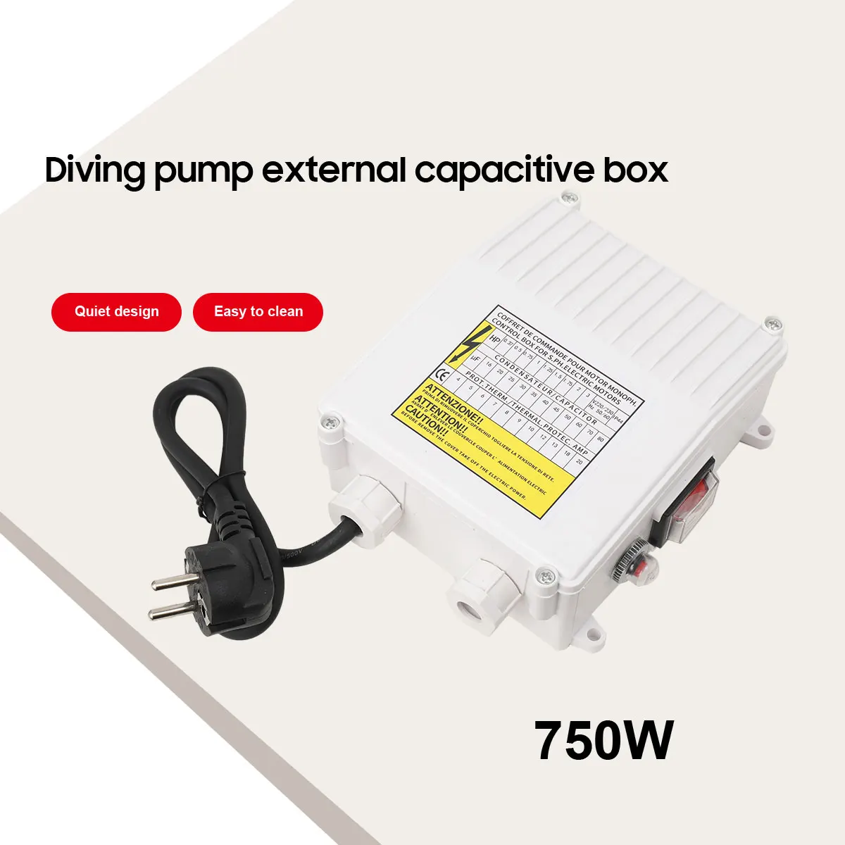 750 W 35 uf Pumpen-Steuerbox, integrierter Wärmeschutz-Leistungsschalter-Controller für Tiefbrunnen-Tauchsaugpumpen 8 A – Detail 7