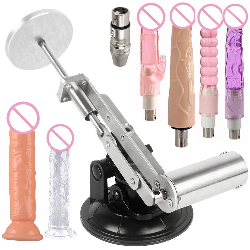 Mini Telescopic Sex Machine 45mm Stroke Suction Cup Dildo 3XLR Dildo Reciprocating Linear Actuator sex toy Female Sexual Stoys