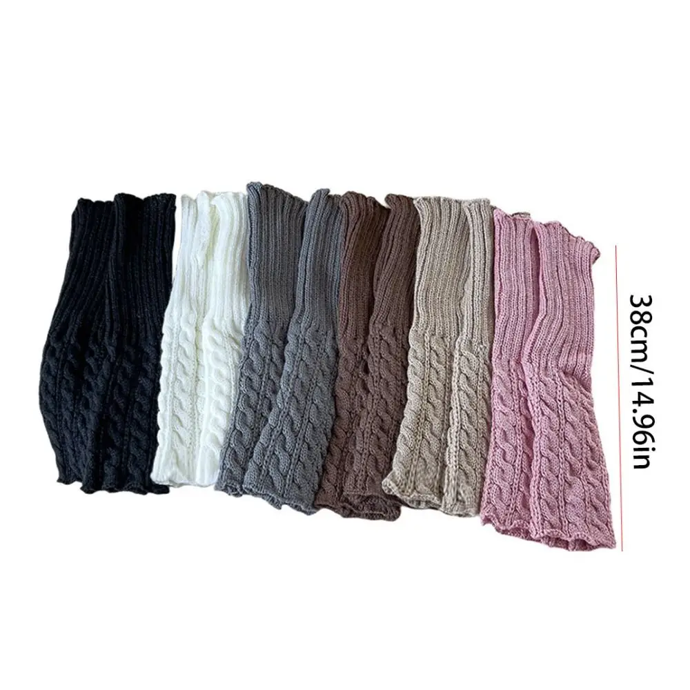 Sweet Japanese Style Children's Twist Leg Warmers JK Harajuku Knitted Leg Cover Woolen Balletcore Leg Socks Girls